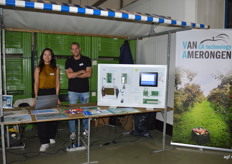 Xiaotong Wang en Kevin Mol van Van Amerongen. Zij bouwden de koelcellen bij Proefcentrum Randwijk.