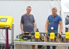 Arjen Koskamp en Franklin Stump van Estede Scientific. Zij zijn gespecialiseerd in meetsystemen voor de land- en tuinbouwsector