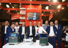 Het team van Presa, wat hun 40-jarig bestaan vierde op de beurs. Speciaal voor de gelegenheid werd het jubileum in de kijker gezet