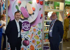 Lewis Hodgson en Kirsten Vanwildemeersch van Greenyard Frozen Belgium. Met het nieuwe merk Gigi. IJs gemaakt op basis van fruit en groenten.