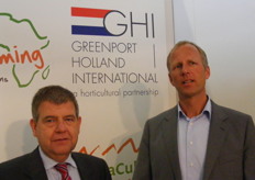 Harm Maters van Greenport Holland International en Coen van Ruiten. GHI is de organisatie die de Nederlandse bedrijven, kennisinstellingen en overheden uit het greenportcluster ondersteunt door nieuwe vormen van samenwerking te vinden om zo de groei op de wereldmarkt voor tuinbouwprojecten optimaal te benutten.