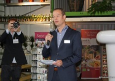 Commercieel directeur Johannes Tuinhof bij de lancering van de Trotse Tuinders Kalender