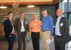 Guido en Rudi Heerman van Guido Fruit, Frank van Colenberghe (Vanco), Erve Jooken (FMB) en Nick Blomme (Van Dijk Foods)