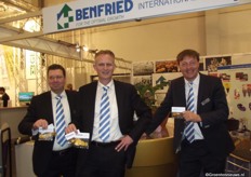 Benfried gave everyone golden coins supported by the slogan: With us you can count on a golden quality of products, know how and service! Fred van Veldhoven, Charles Vijverberg and Elmer Vlielander