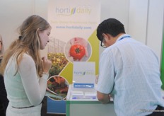 Adrienne Boekhout, signing up new readers for the news letter