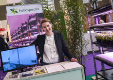 Karin Dankis of Heliospectra at the Vertical Farming pavilion.